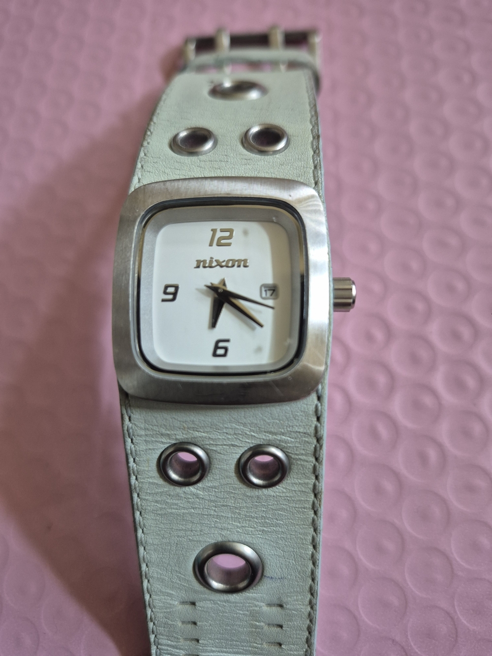 Nixon REV-IT-UP The Mini GTO Mint Green Leather Strap Watch